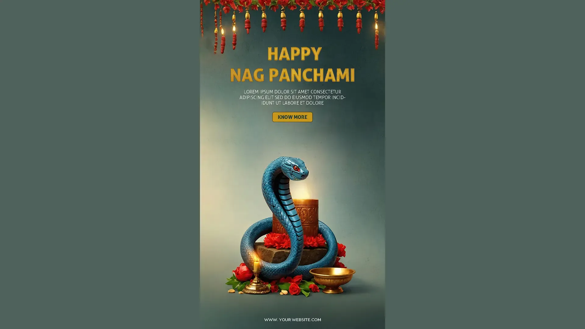 Divine Serpent Wishes Instagram Story Card for Nag Panchami